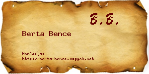 Berta Bence névjegykártya